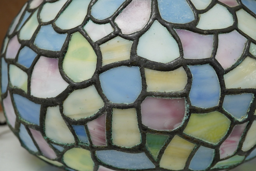 A 20th century Tiffany style pastel glass ceiling lamp, 24cm high